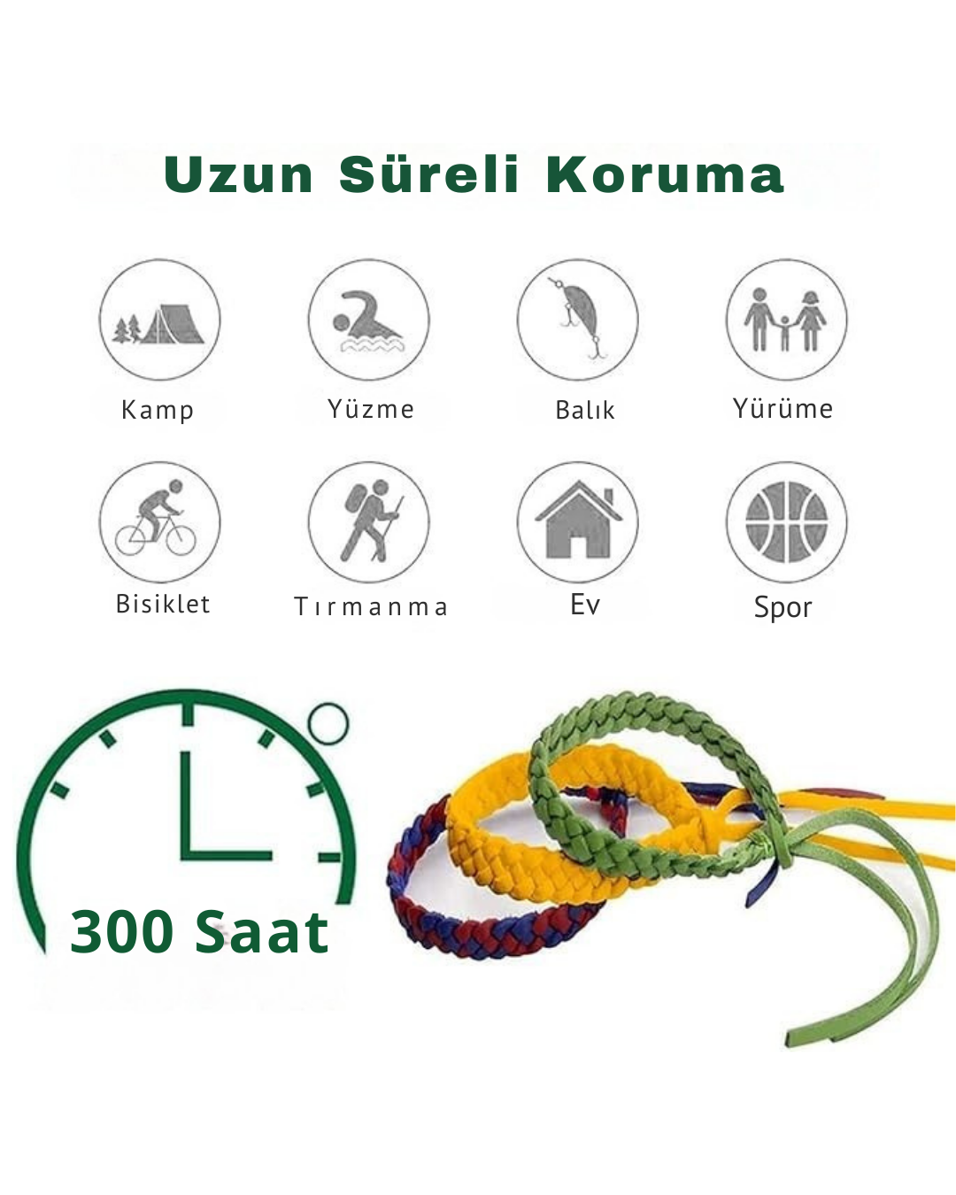 Zenovia™ Doğal Sivrisinek Kovucu Bileklik – 300 Saat Koruma