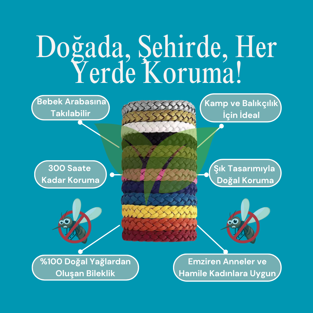 Zenovia™ Doğal Sivrisinek Kovucu Bileklik – 300 Saat Koruma